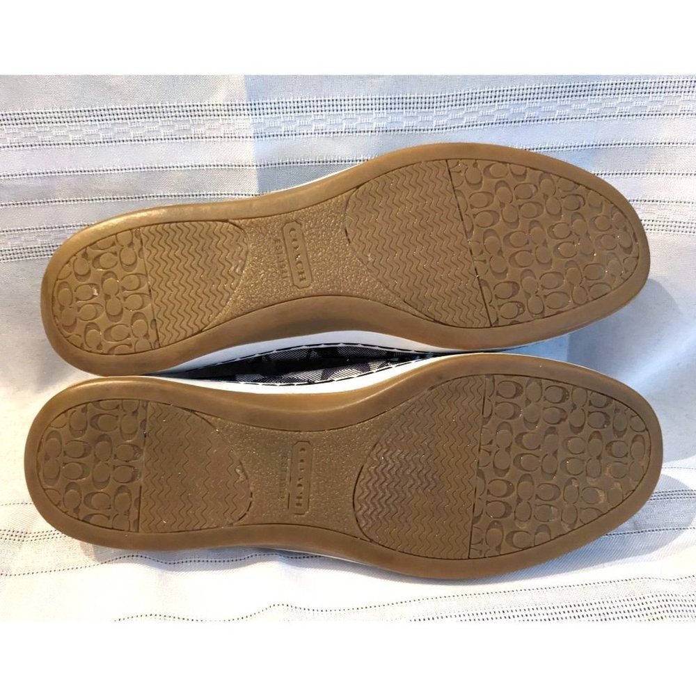 COACH Richelle Boat Shoes w/ Blue Monogram Logo and Gray Laces Size 8 ⛵ - Picture 3 of 7